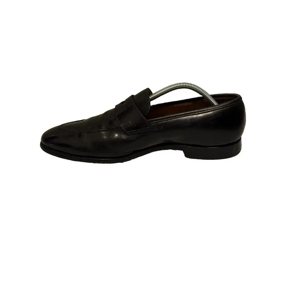 Crockett & Jones Sydney Penny Loafers Black Leather Men's UK 9.5 E US 10.5